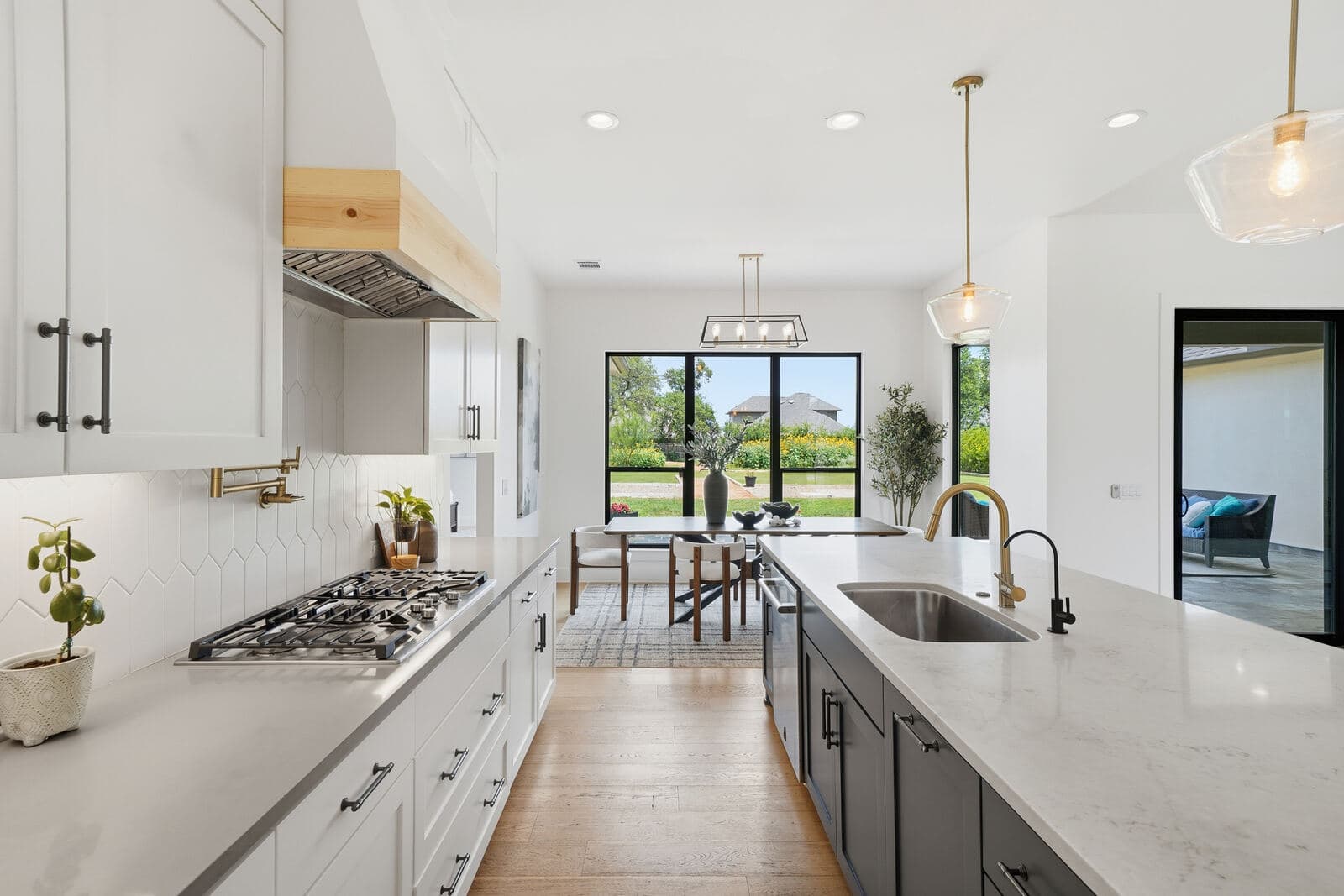 Modern white kitchen, HDR interior photo