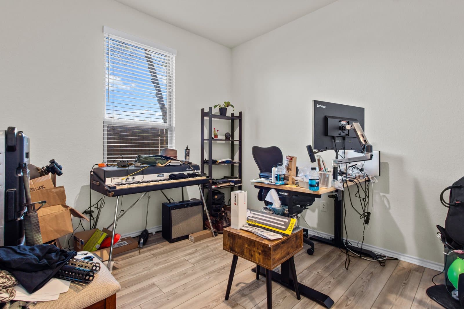 Cluttered office as photographed